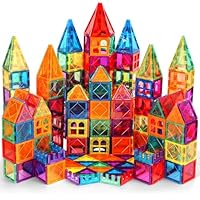 100PCS Magnetic Tiles Kids Toys - Magnetic Building Blocks STEM Magnet Building Set Preschool Learning for Kids Ages 3-8, Sensory Montessori Toys for Boys and Girls