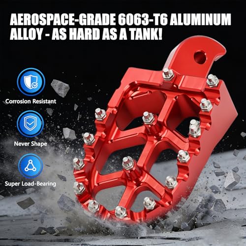 Image of Mini Bike Foot Pegs CNC for CT200U CT200U-EX BT200X CT100U Mega Moto Trail 100cc 212cc 196cc Red,Wider MX Style Footpegs Foot Rest