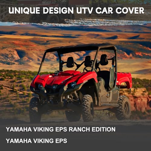 Image of Waterproof UTV Cover Compatible with Yamaha Viking 3 Seats | 6 Layers Outdoor Cover with Cotton Liner, Air Vents, Door Zipper and Windproof Buckles for Rain Snow Dust Protection