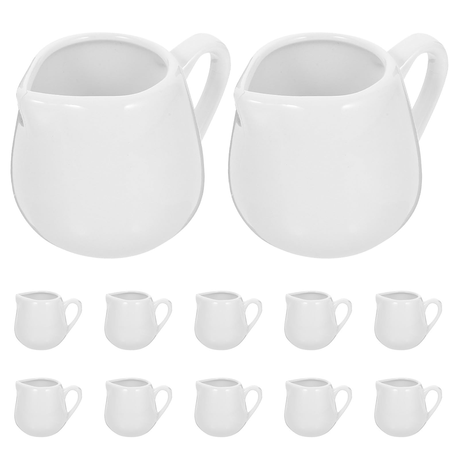 ibasenice Lot de 12 mini-pichets à sauce en céramique : 100 ml (3,4 oz) – Petit pichet à café avec poignée – à lait pour expresso, thé et sauce – Compatible micro-ondes et lave-vaisselle