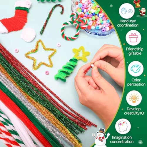 Image of IOOLEEM Christmas Pipe Cleaners, 200pcs in 8 Christmas Colors