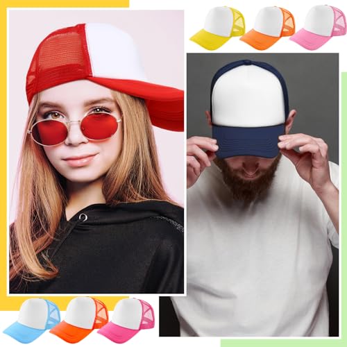 Image of 40 Pack Sublimation Blank Trucker Hat Bulk Wholesale Mesh Baseball Cap for Women Men DIY Hat Bar Party