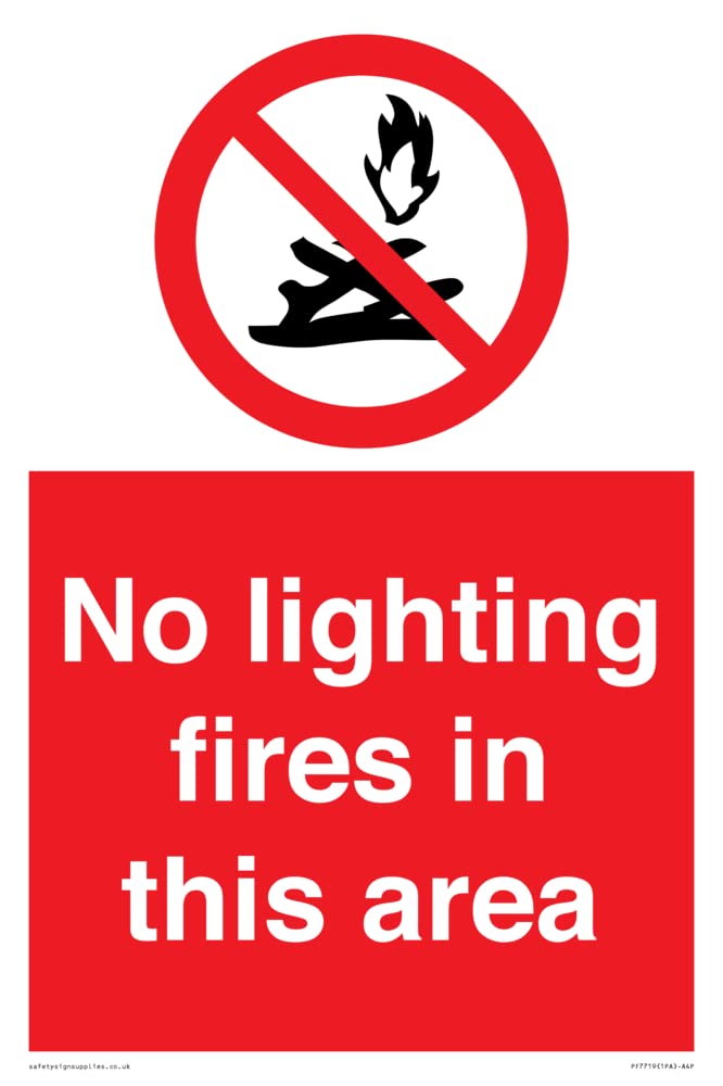 No lighting fires in this area Sign - 200x300mm - A4P