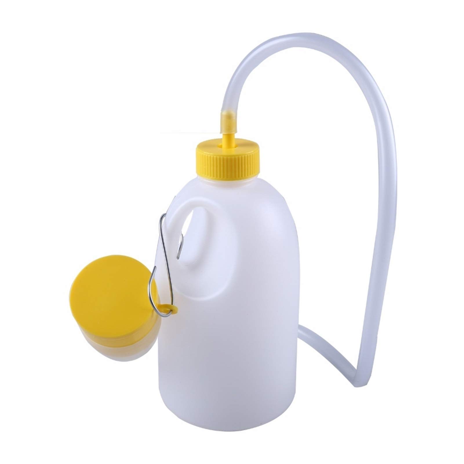 YNGJUENCP Travel Male Bed Urinal Pee Bottle Night Drainage Container Urine Collector with Tube for Men,1700ML (Yellow)(Size:2pcs)