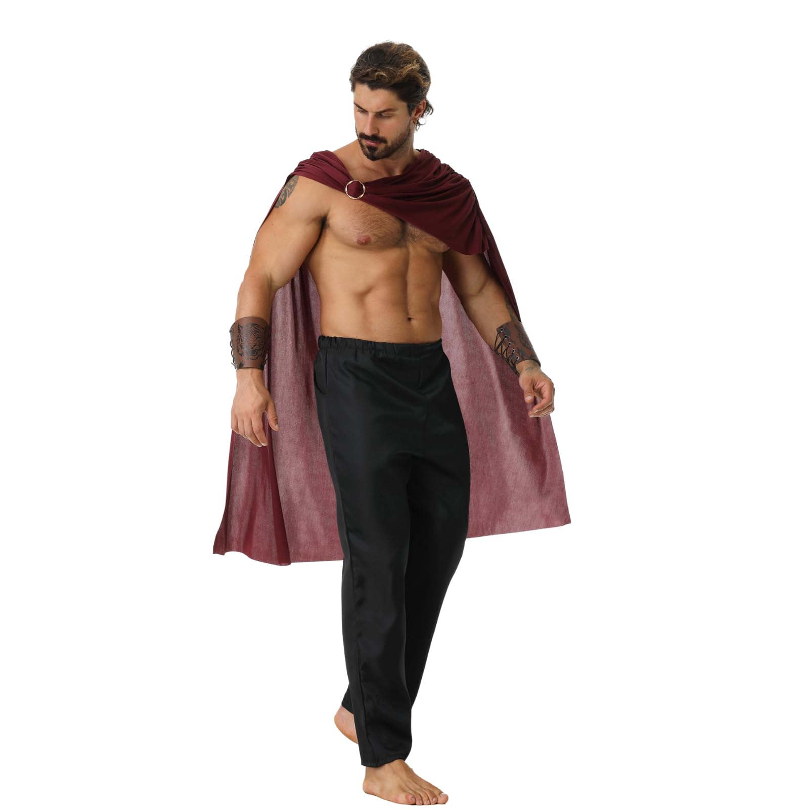 HAPNBCELE Men's Roman Gladiator Cape - Image 4