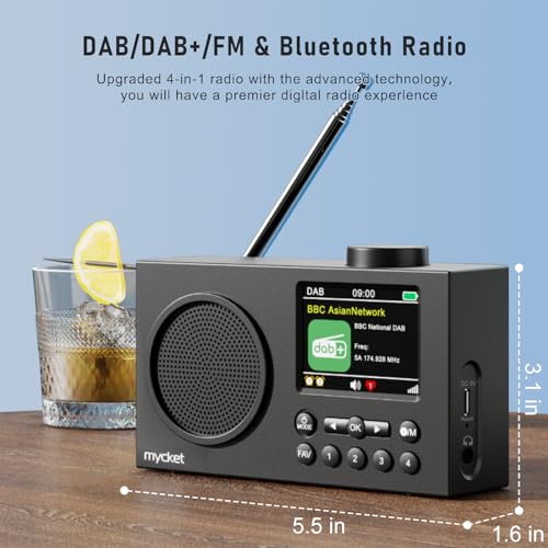Mycket Tragbares DAB/DAB+ Radio, UKW Digital Radio mit 2025 Neuesten Signalempfängertechnologie, FM...