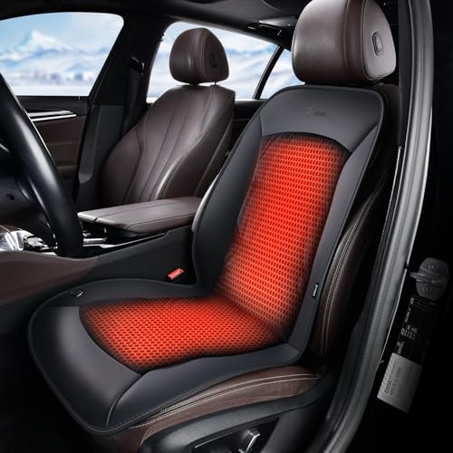 Image of FLORICH Winter Car Seat Cover Furry Seat Cushion for Car Driver or Passenger Seat Cushion Front Car Seat Covers for Full Back Universal Fit for Car SUV Truck Van, Black, 1PCS