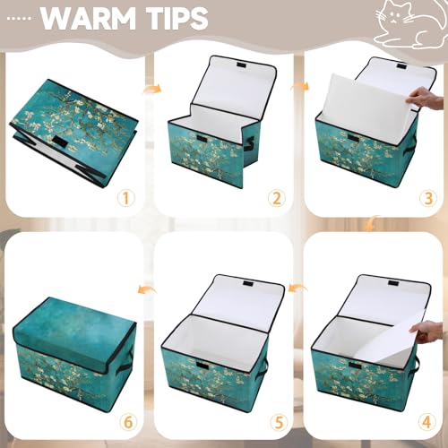 Image of Stackable Storage Bins with Lids,Closet Organizers Fabric Box for Home and Office,Blanket Clothes Organizers,Under Bed Storage Containers 3 Pack