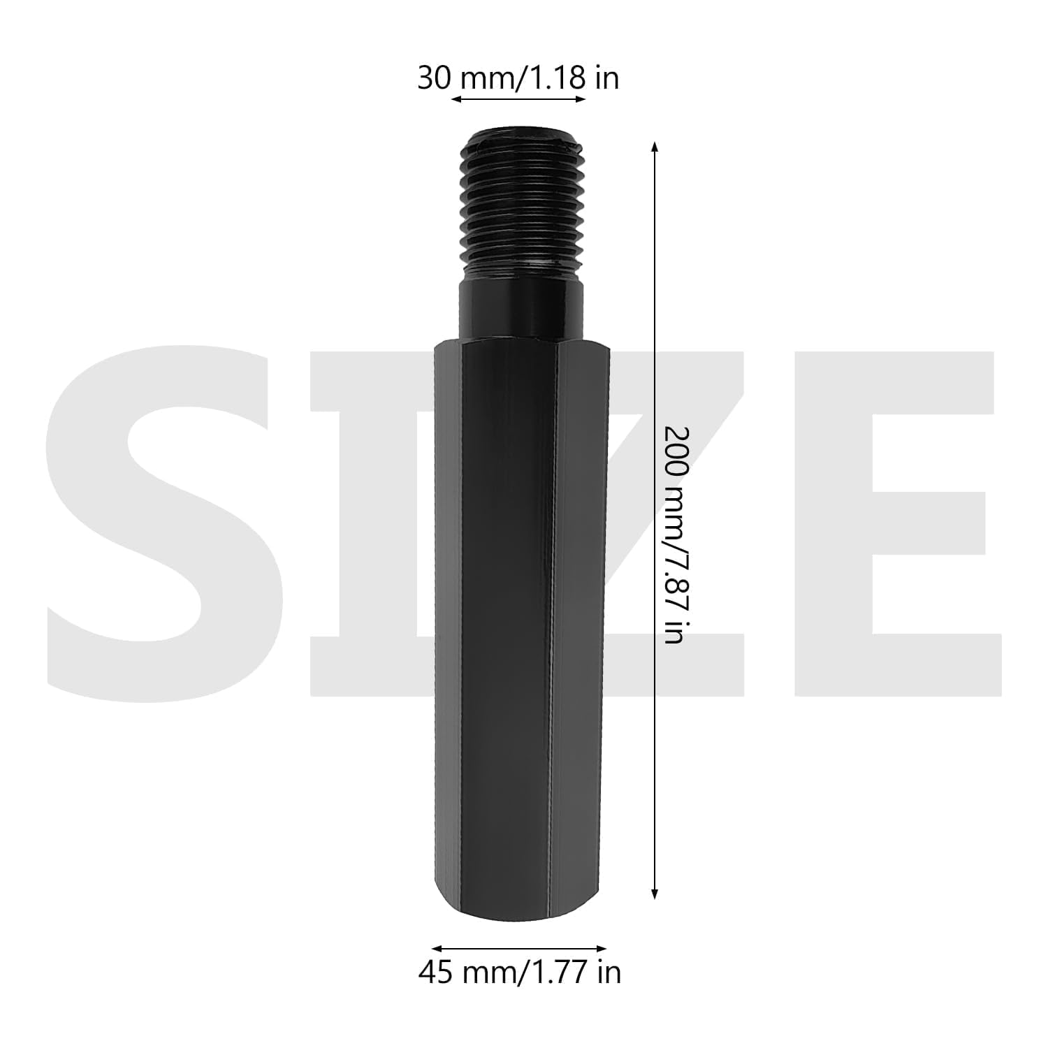 200 mm Bohrer-Bit-Verlängerung mit 1 1/4 Zoll UNC-Anschluss, Kernbohrkrone, Forstnerbohrer Gewindebohrer Verlängerung, Bitverlängerungen, Bohrerverlängerung für Diamantbohrkronen