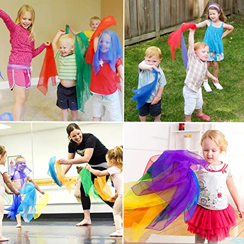 Luriseminger 30 Stück Jongliertücher, Bunte Tücher in 15 Farben, Tanz Tücher für Babys Kinder und Erwachsene - 60 x 60cm – Bild 8