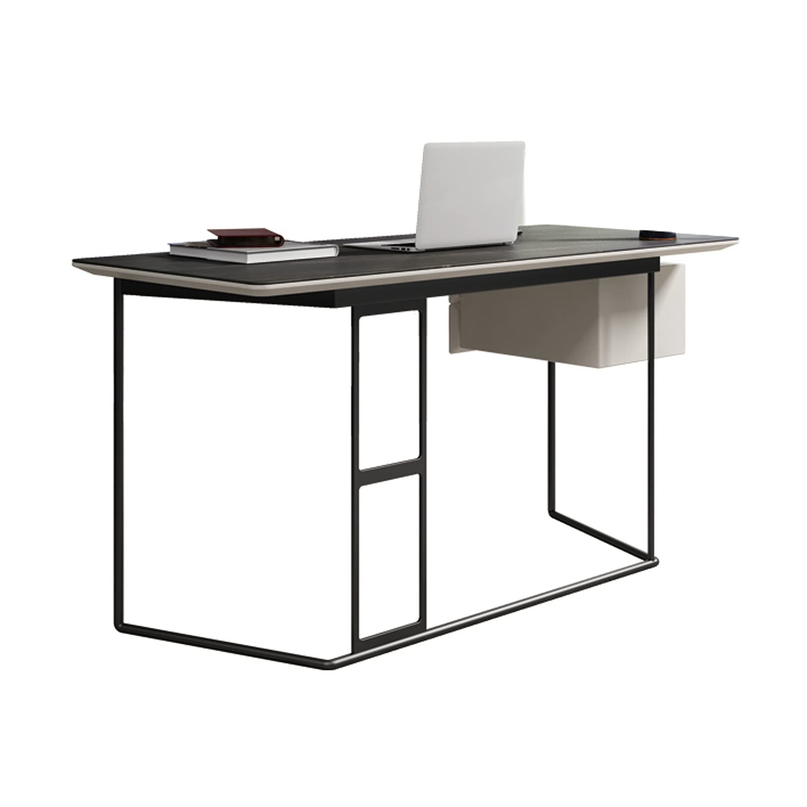 Scrivania da Ufficio Scrivania Minimalista in Ardesia, postazione di Lavoro per PC da Studio, 23,2", scrivania da Studio di Lusso Leggera per Uso Domestico con Doppi cassetti, scrivania per PC