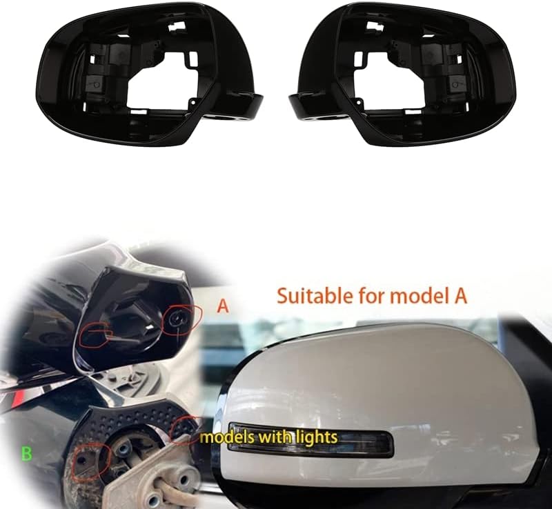 Side Mirror Frame Holder for Mitsubishi Outlander 2013-2018 Glossy Black wing housing 2014 2015 2016 glass surround trim replace (left side LH)