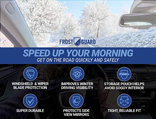 NFL Frost Guard Windshield Cover for Ice and Snow, Chicago Bears | Standard Size Car Windshield Frost Cover with Side Mirror Covers | Fits Most Cars, Sedans, Small Trucks, SUVs – 60 x 40 Inches - Thumbnail 2