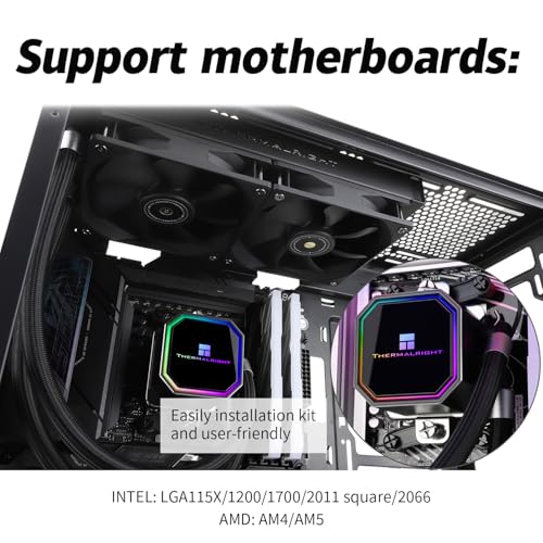 Image of Thermalrlght Frozen Prism 240 Black CPU Liquid Cooler,Efficient PWM Controlled Pump 3300RPM,TL-E12 Series PWM Fanx2,Water Cooling Computer Parts,for AMD AM4 /AM5,Intel 1150 /1156 /1200 /1700 /20XX