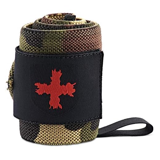 Harbinger Red Line 18-Inch Weightlifting Wrist Wraps for Men and Women (Pair), Camo