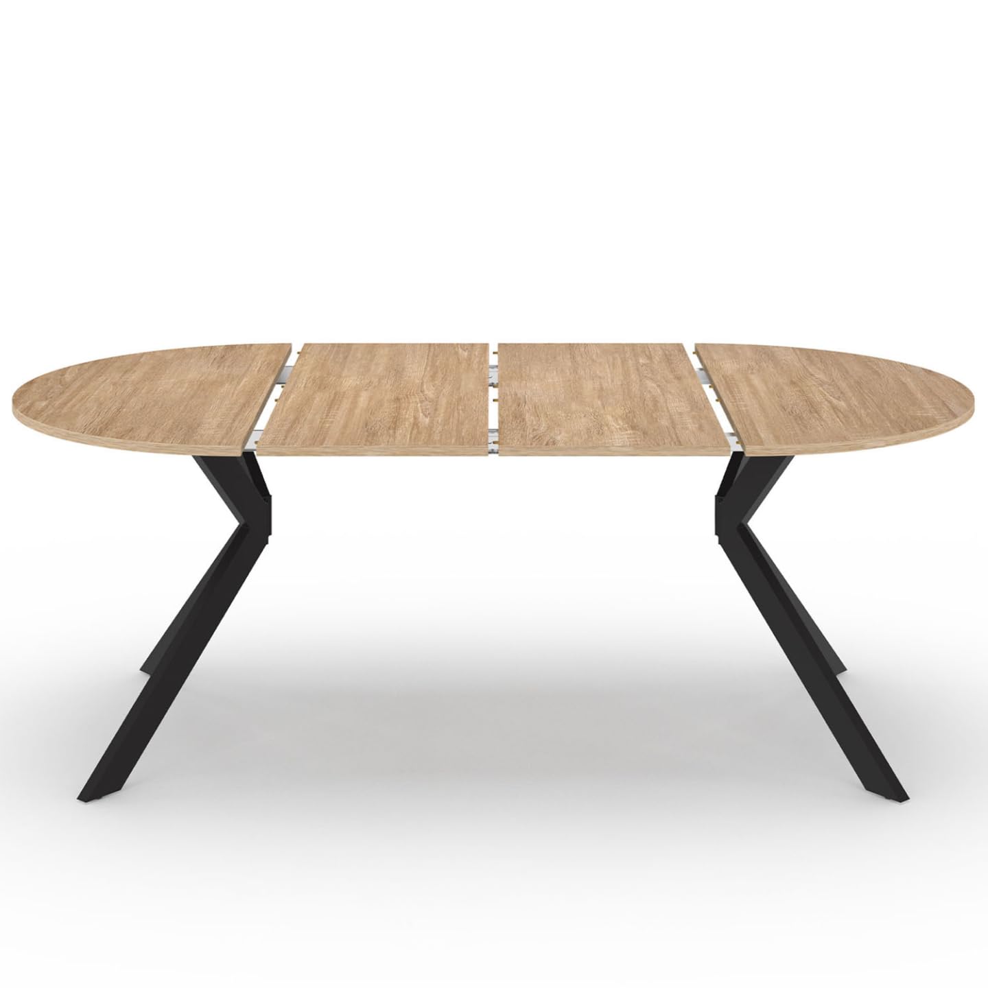 IDMarket - Mesa de comedor extensible redonda Alix 4-10 plazas con patas de araña de madera y negro 110-200 cm