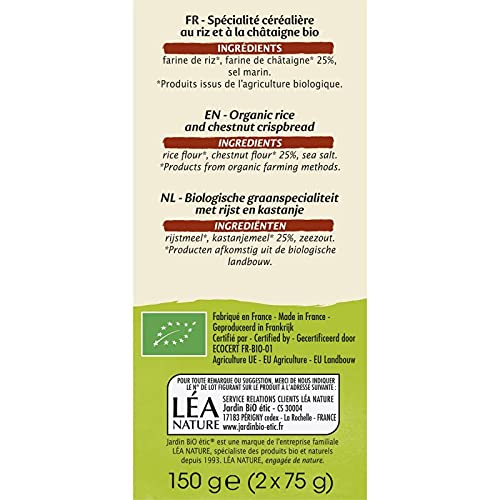 JARDIN BIO - Tartines Chataigne Sans Gluten Bio 150G - Lot De 4
