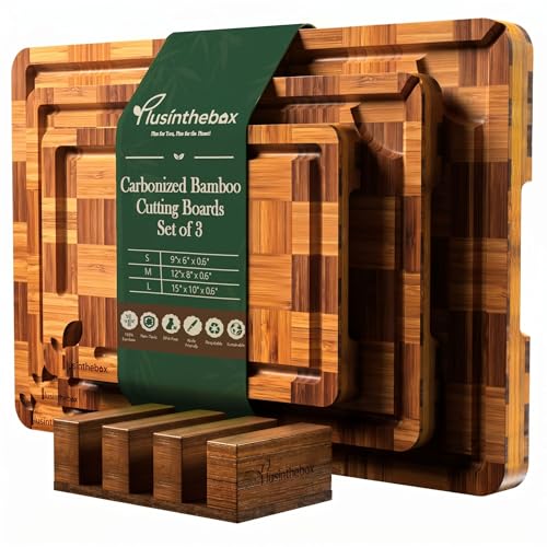 Set de 3 Tablas de Cortar de Bambú con Soporte miniatura 1