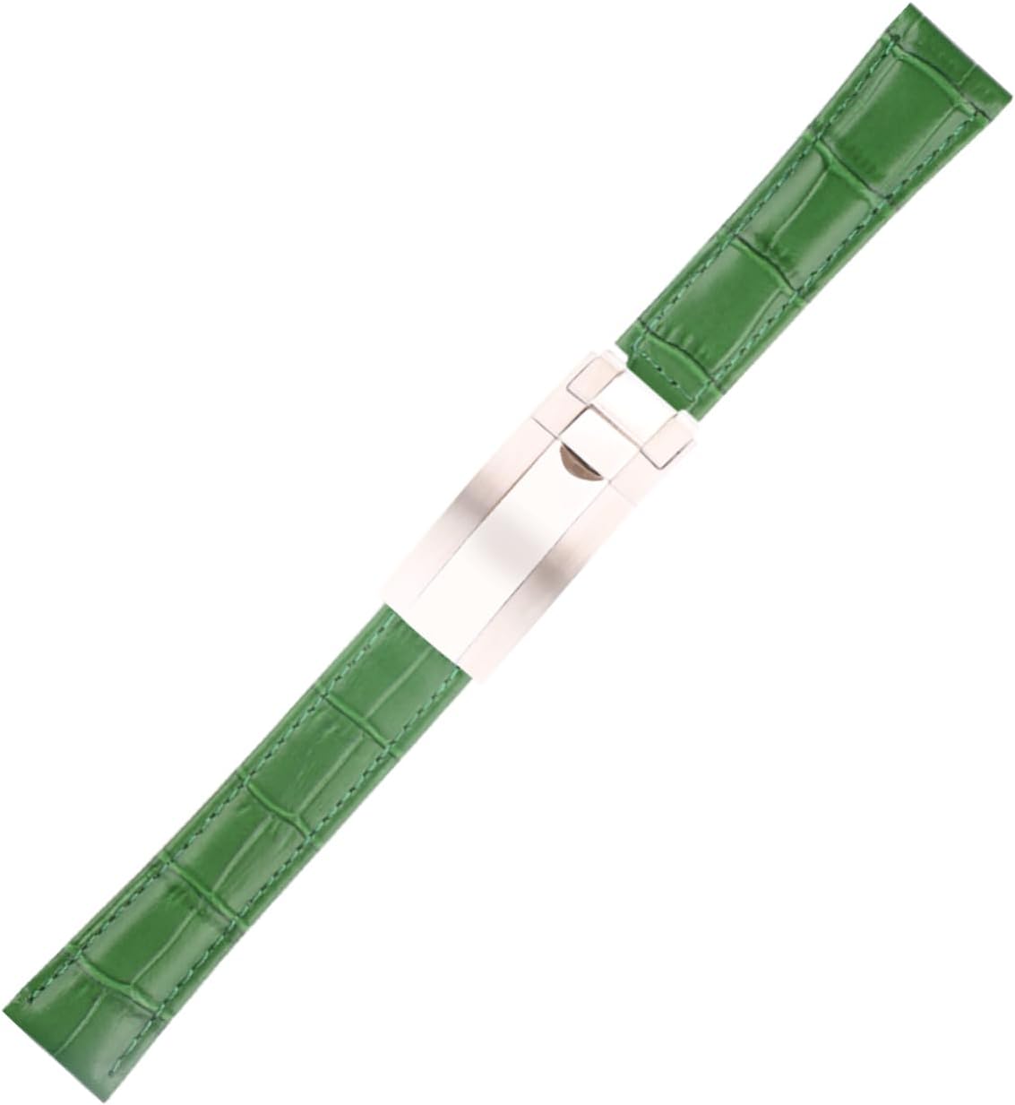 Leather 20MM Watch Bands Replacement Fit for Rolex Submariner Ghost Daytona Yachtmaster Strap Wirstband with Deployment Buckle for Men and Women Bracelet(With Buckle)