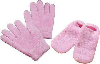 FOMIYES 2 Pares De Luvas Gelt Parafina Hidratantes Luvas De Banho De Parafina Luvas De Cera De Parafina Meias Para Pés Rachados Meias Spa Luvas Hidratantes Meias Hidratantes Spa Rosa