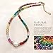 Beaded Necklaces for Women Gemstone Necklace with Freshwater Pearl Crystal Beaded Necklace Natural Stone Summer Beach Bead Choker Boho Necklaces for Women CK-1pearl-Rainbow