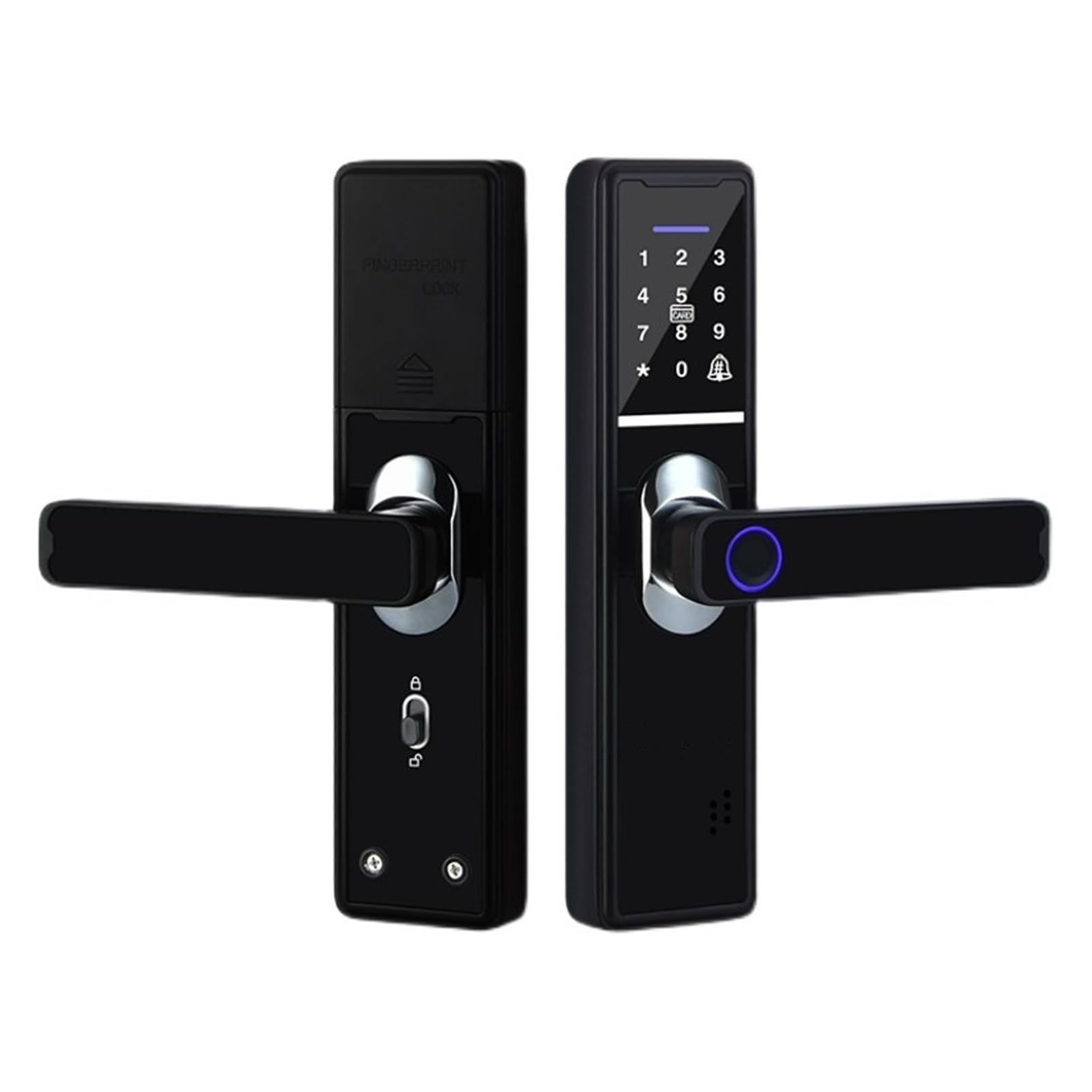 Door Locks Electronic Smart Lock Keyless Entry Fingerprint Door Lock with Handle Touchscreen Keypad for Hotels Office smart(Nero)