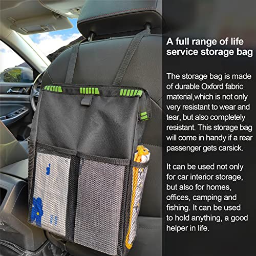 Image of KEVWR Waterproof Oxford Garbage Bag With 4 Storage Pockets, Hanging Car Trash Can, Foldable Leakproof Trash Bin, Portable Large Capacity Auto Organizer, Fit For Truck, SUV, Home, Office