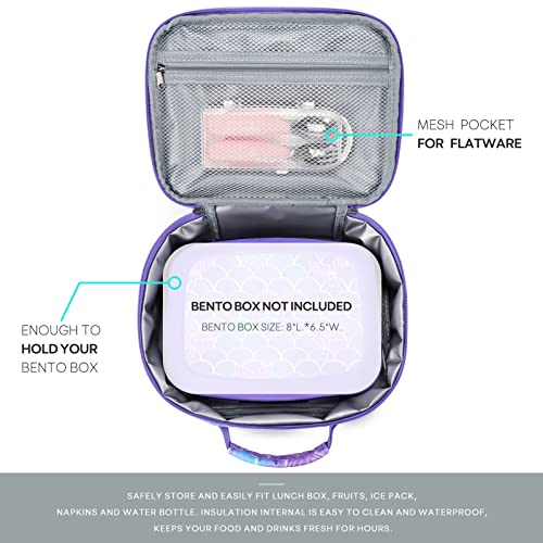 Mibasies KLB0075_MBUS Kids Lunch Box For Girls And Boys Age 2-10, Reusable Insulated Lunch Bag, Mermaid Tail thumb #2