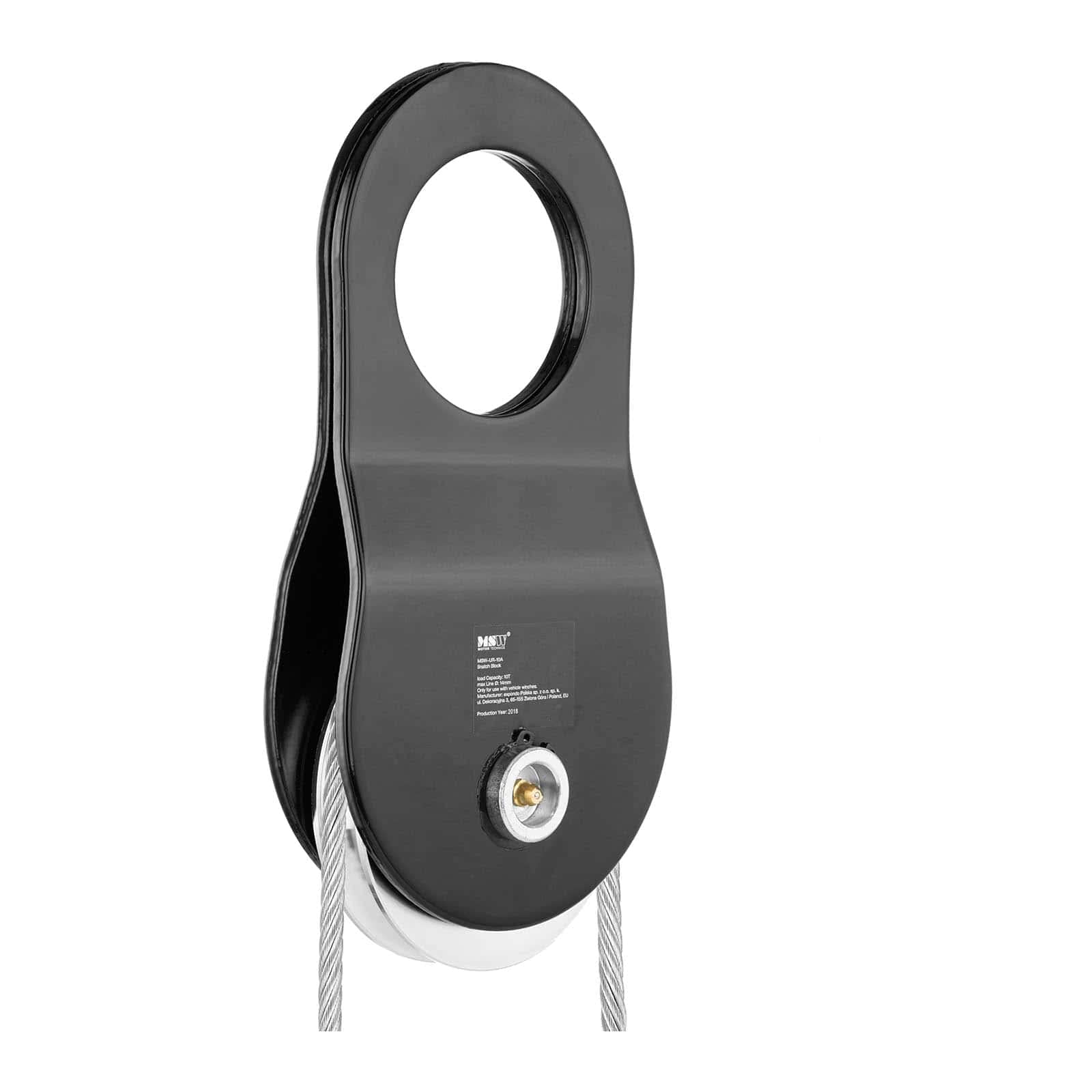 MSW Poulie De Guidage MSW-​UR-​10A (Charge max.: 10 t, Diamètre du câble: 1-​14 mm, Graisseur, Double force de traction, Levage des charges et inversion de la direction de traction)