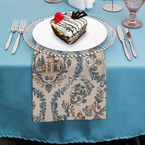 Servilletas de Tela Estilo Francés Floral Cuadradas 18.7" x 18.7" Pack 1 miniatura 4