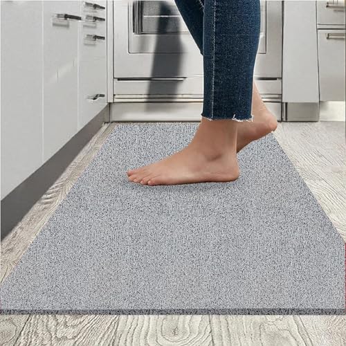 Image of VNQ! Cushion Noodle Mat for Home Entrance, Heavy Indoor Outdoor Anti Slip PVC Floor Mat for Bedroom, Kitchen, for Bathroom, Doors, Office, Door Mat, Bath Mat Colour Grey|(4X9 Feet)