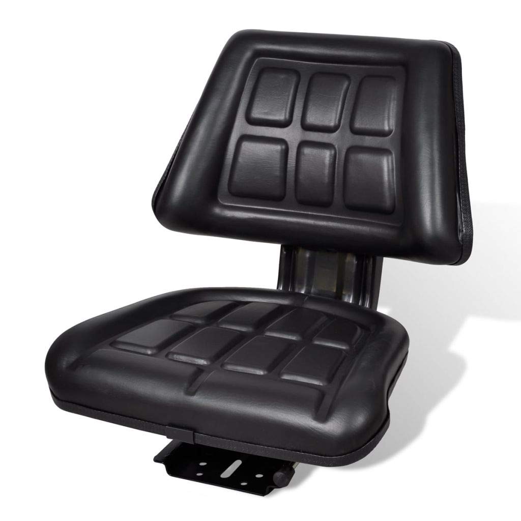 Tidyard- Asiento de Tractor con Respaldo Negro
