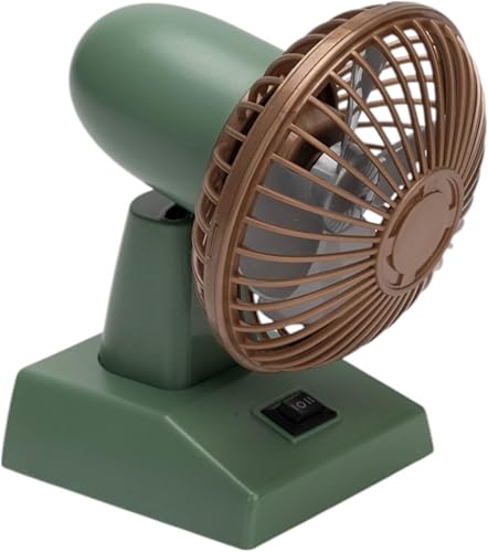 Ventilador de escritorio pequeño de 4 pulgadas, mini ventilador USB y funciona con pilas con 2 velocidades y cabezal oscilante, ventilador de mesa