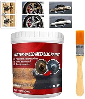 INHLUGLK Rust Removal Converter Metallic Paint, Water-Based Metal Rust Remover, Car Anti Rust Paint Chassis Universal Rust Removal Converter, Rust Remover Converter for Metal (1pcs,300g)
