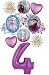 Frozen 2 Party Supplies 4th Birthday Elsa, Anna and Olaf Balloon Bouquet Decorations - Purple Number 4