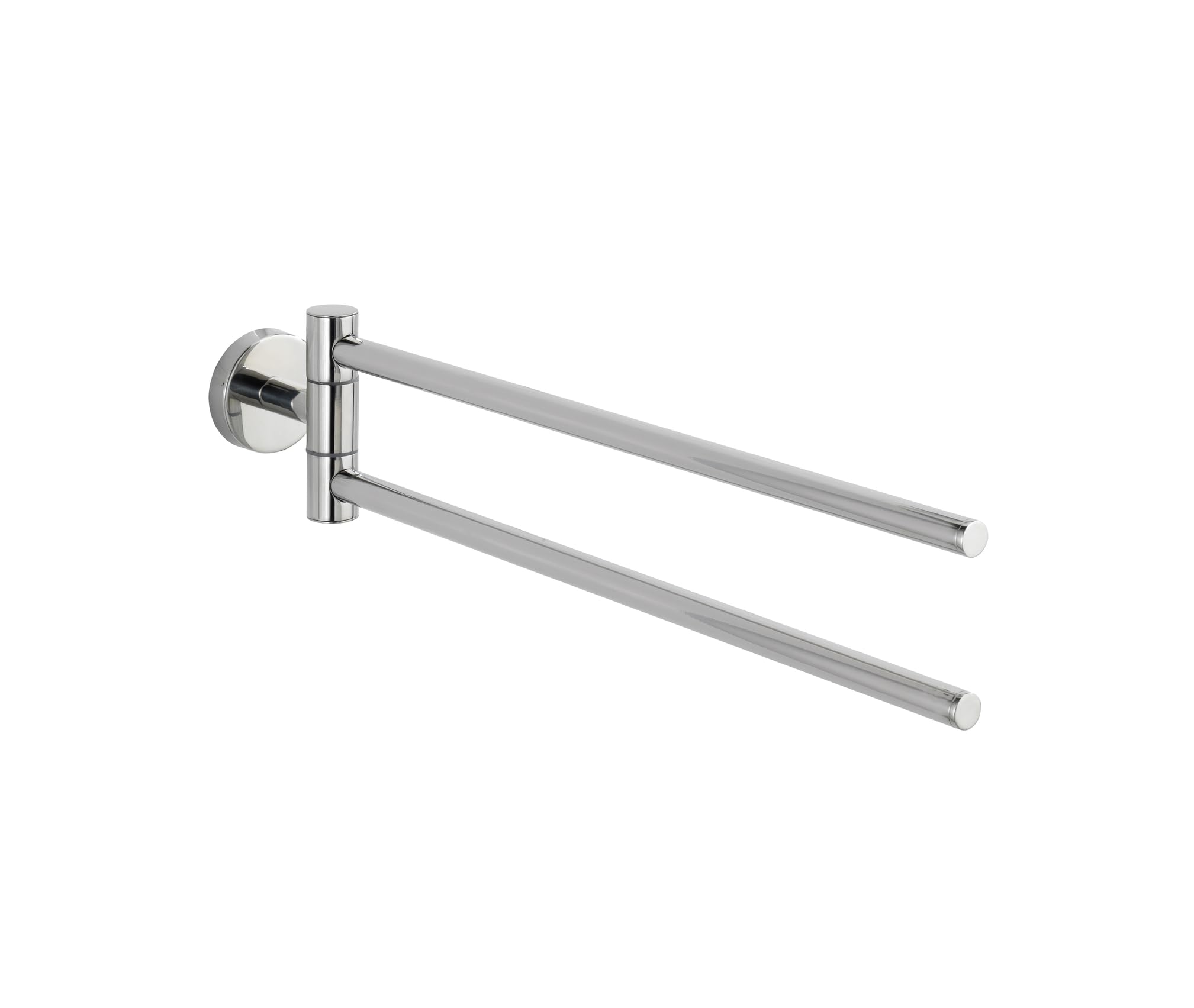 WENKO 20213100 Towel holder Bosio Shine 2 arms, Metal Stainless steel, 5.5 x 9 x 43 cm, Shiny
