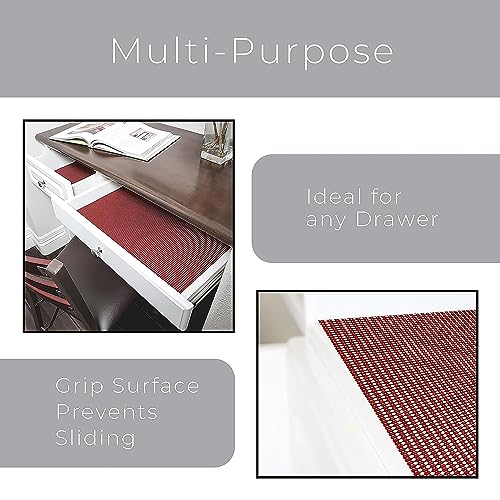Smart Design Classic Grip Shelf Liner - 12 Inch x 10 Feet - Non Adhesive, Strong Grip Bottom, Easy Clean Kitchen Drawer, Cabinet, Cupboard Dresser Protector Cover, Non Slip Rubber Mat - Chili Pepper