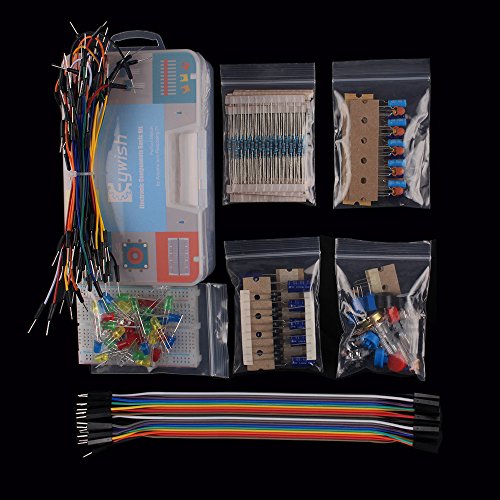 Keywishbot Electronic Component Base Fun Kit Bundle With Breadboard Cable Resistor,Capacitor,Led,Potentiometer Development Board,Mega2560,For Arduino, Raspberry Pi #TOP4