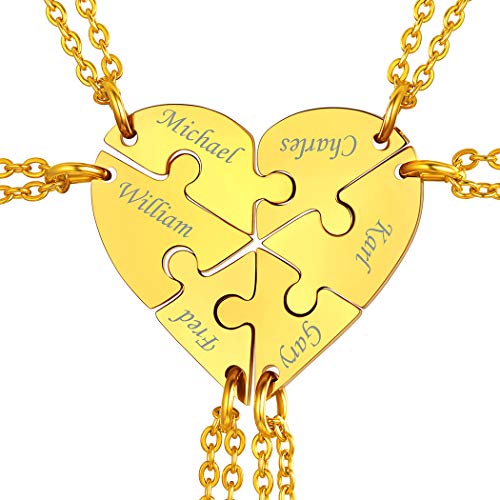 Collier BFF Puzzle Coeur Personnalisé en Acier Inoxydable Suplight