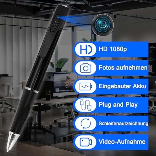 Kugelschreiber-Kamera Tebetu Mini Kamera für Videoaufzeichnung