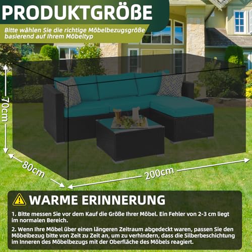 Housse de protection imperméable meubles de jardin bâche table rectangulaire 420D - 3