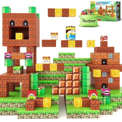 Magnetic Blocks Building Toys – Build Mine Magnet World Set, Magnet Toys for Boys & Girls Ages 5-7, Buildable Game Elements Gifts Toys for 3+ Year Old Boys & Girls