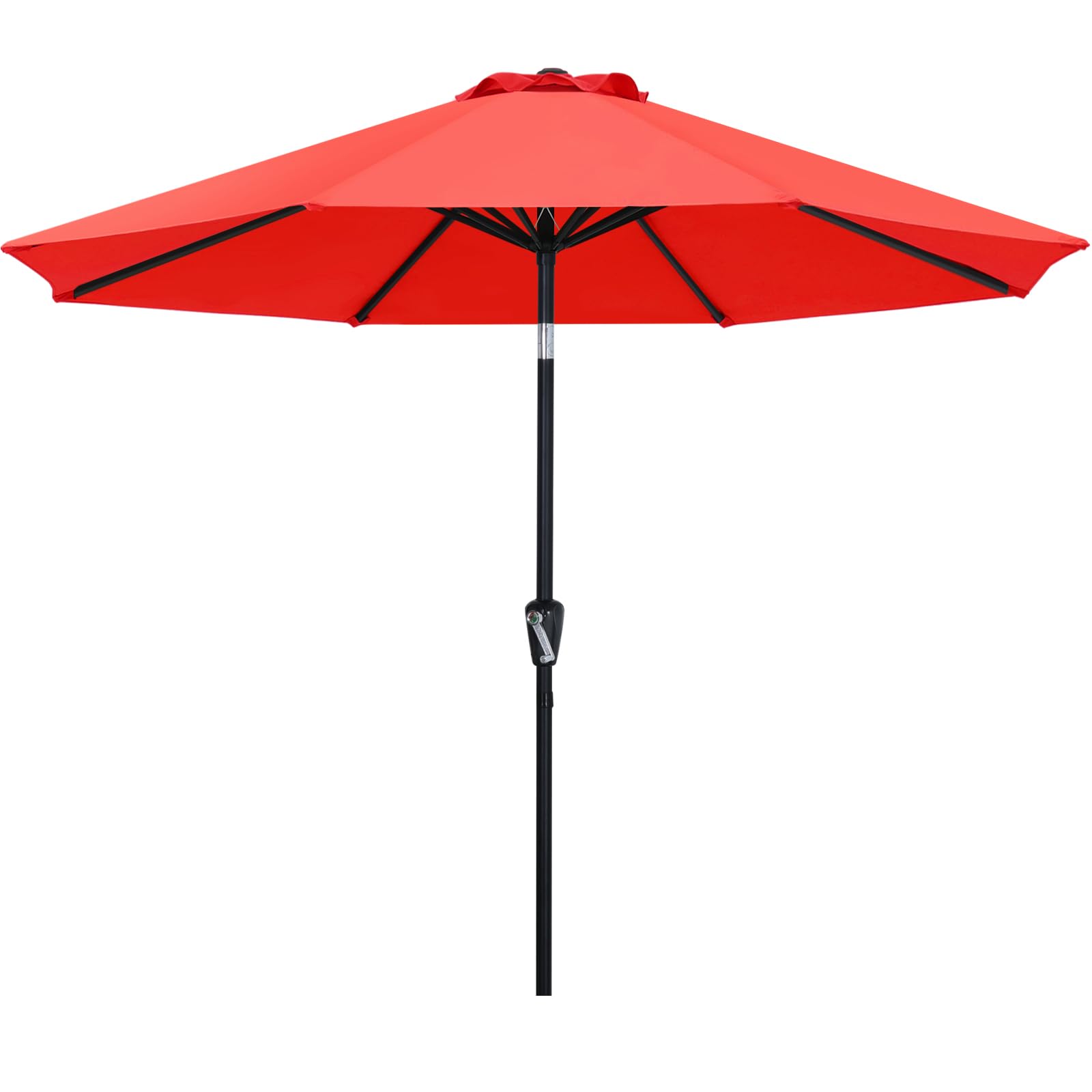 ABCCANOPY 10FT Patio Umbrella, Outdoor Waterproof Table Umbrella with Push Button Tilt and Crank, 8 Ribs UV Protection Pool Umbrella for Garden, Lawn, Deck & Backyard (Red) — image 1