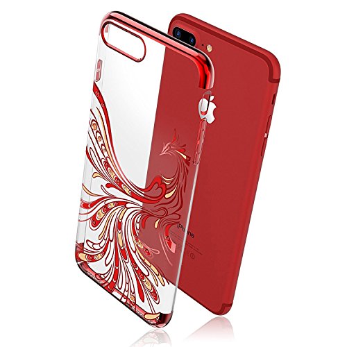 iPhone 8 Plus Case,iPhone 7 Plus Case from Kingxbar ,Bling Diamond Crystals from SWAROVSKI Element Hard PC Transparent Sparkly  Cover for Apple iPhone 8 Plus / iPhone 7 Plus(Phoenix-Red)
