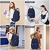 LOVEVOOK Laptop Rucksack Damen, 15,6 Zoll Schulrucksack Teenager mit USB Ladeanschluss, Wasserdicht Tagesrucksäcke Reiserucksack, Elegant Travel Backpack Daypack für Schule Büro Reise, Marineblau #5