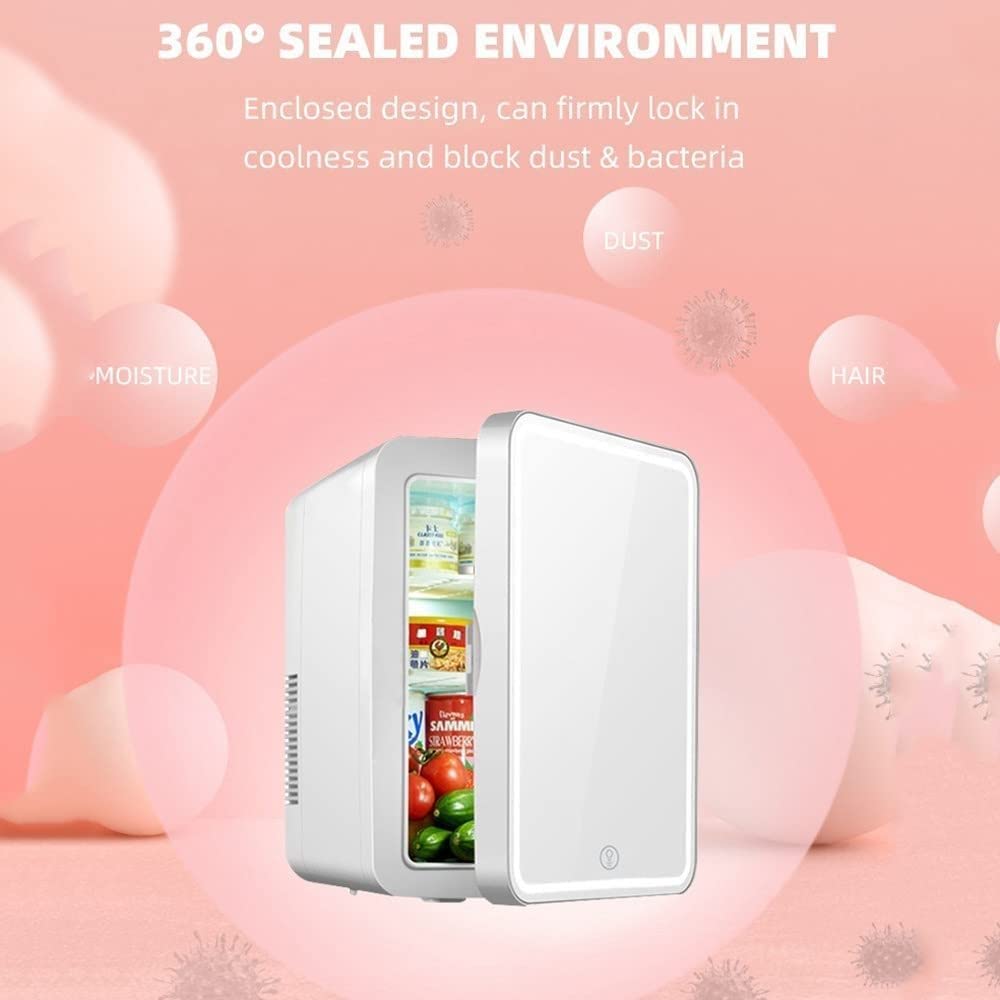 FAXIOAWA 8L Mini Beauty Fridge Portable Mirrored Beauty Makeup Skincare Frigorifero Skins Dispositivo di Raffreddamento e Riscaldamento termoelettrico per la Cura della Pelle