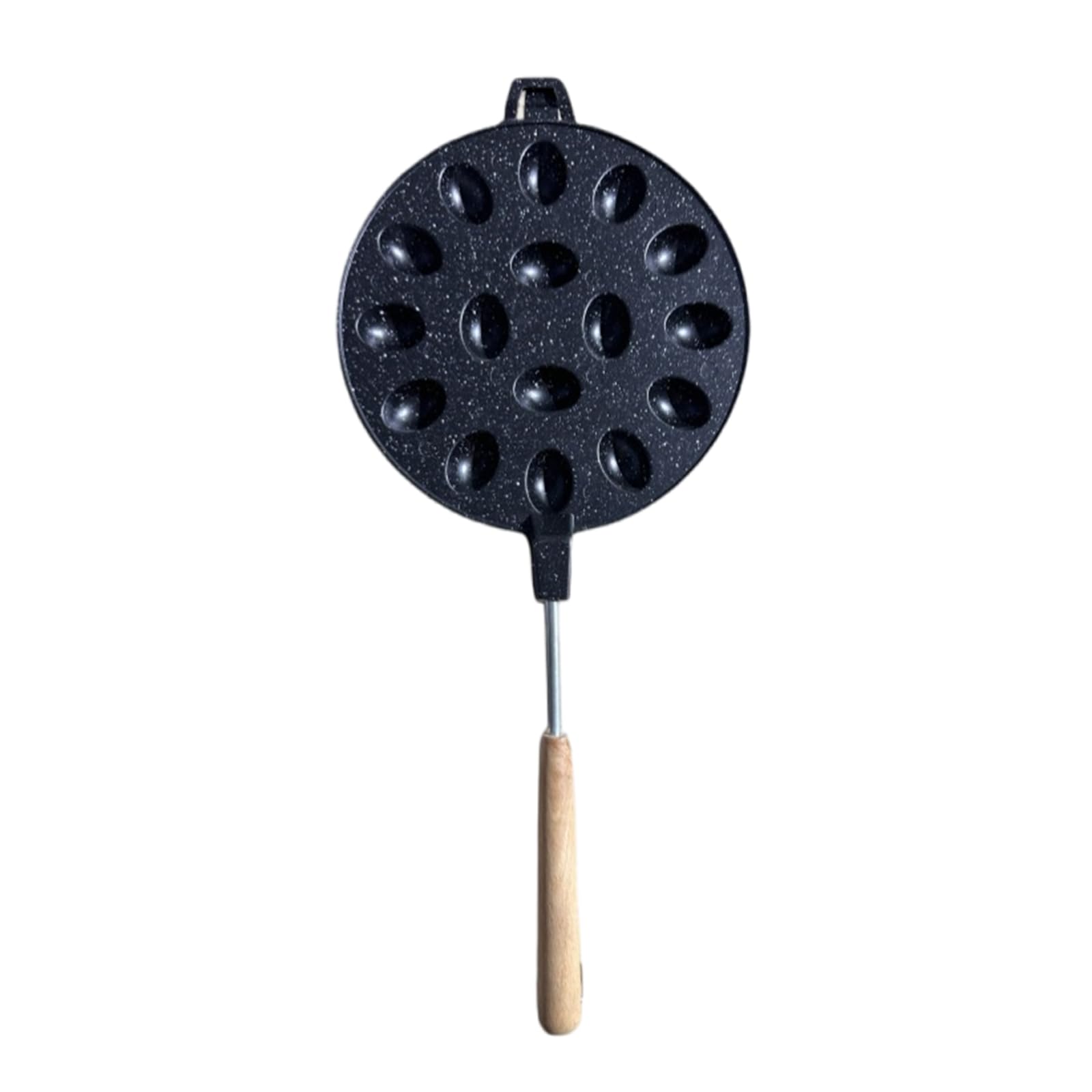 MLWSKERTY Portable Cookie Mold 16 Holes Nut Pastries Maker Nonstick Baking Pan with Wood Handle Aluminum Alloy Bakewares Nut Cookie Maker