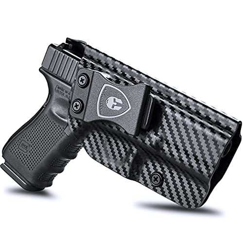 Compatible with Glock 17 Holster, Glock 22 Holster IWB Carbon Fiber Kydex Fit: Glock 17/31(Gen 1-5) - Glock 22(Gen 1-4) 9mm/.40 Pistol, Inside Waistband Concealed Carry, Glock 17 Gen 5 Holster, Right