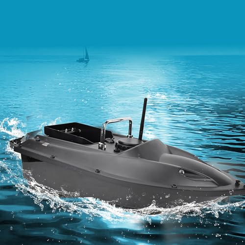 Image of Airshi ABSStainless Steel RC Fish Lure Boat, 3H Standby Time Fish Bait Boat Finder, for Wild Fishing Pool Lake Sea Fishing (Black)