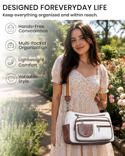 Image of Bluome Vegan Leather Crossbody Purse for women Multi Pocket Crossbody Bag Messenger Bag Travel Purse Handbag Shoulder